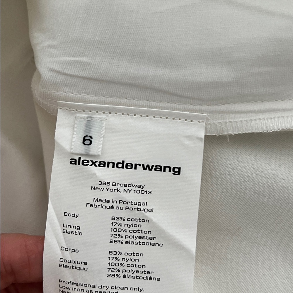 Alexander Wang logo elastic skirt in cotton tailoring - Picture 5 of 5
